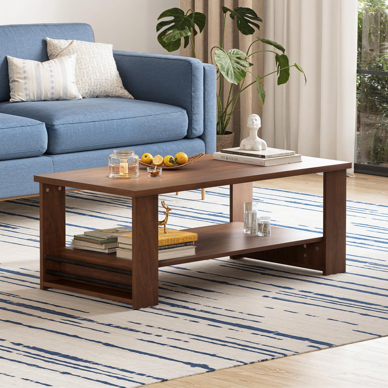 Wakefit Center Table | 1 Yr Warranty | Coffee Table for Living Room Wooden, Tea Table for Living Room Wooden, Sofa Table, Free Installation from Brand, Modern Multi-Functional & Wobble-Free(Nestren)
