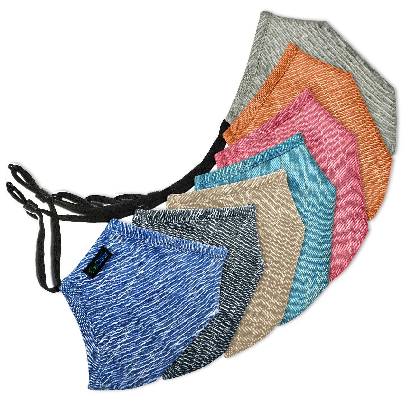 OxiClear Handloom Linen Anti-Pollution Face Mask, 3-Layer Super Breathable, Washable & Reusable