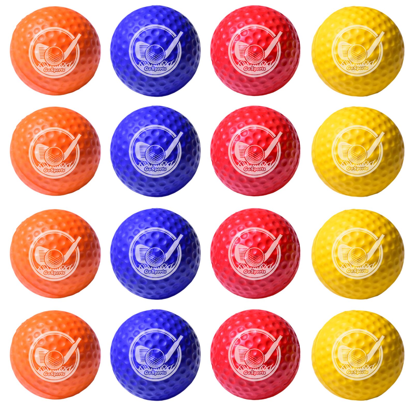 GoSports Foam Golf Practice Balls – 16 Pack | Realistic Feel and Limited Flight | Use Indoors or Outdoors