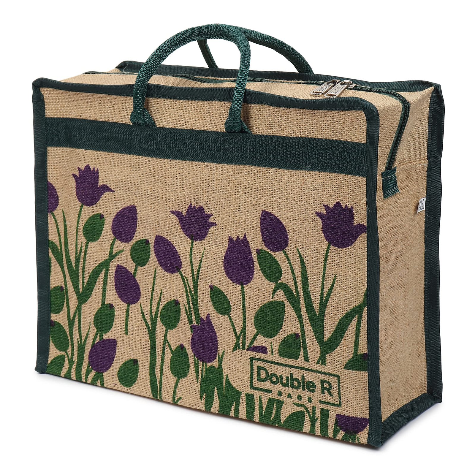 DOUBLE R BAGS Jute Eco-Friendly Tote Bag: Stylish, Spacious, and Sustainable – Perfect for Everyday Errands and Adventures!