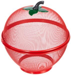 Excelsa Apple Fruit Basket, Steel, Orange/Yellow/Green, 26.5 x 26.5 x 27 cm