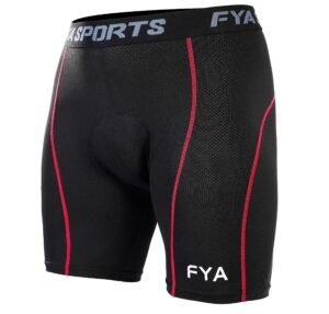 FYA Men’s Cycling Shorts,4D Gel Padded Out-Wearable Motorcycle Bike Riding Shorts Quick-Dry Half Pants (M, Black/RED)