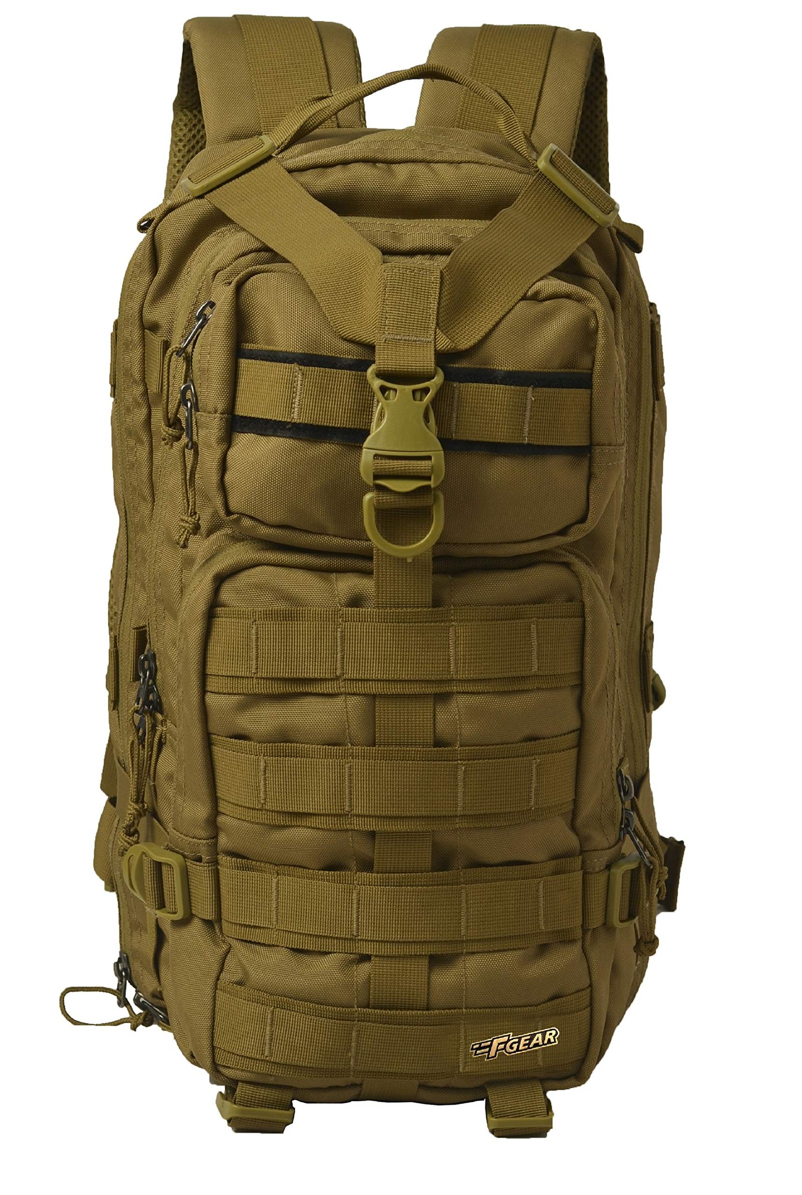 F Gear Tactical 29L Medium Trekking Backpack with Multiple Pockets|Army Camo Molle Rucksack Bag for Men Women Boys|Water resistant Light Weight|Hiking Daypack Weekender Camping Bags