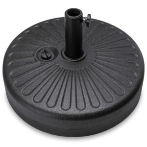 Best Choice Products Plastic Fillable Patio Umbrella Base Stand Pole Holder for Outdoor, Lawn, Garden – Black