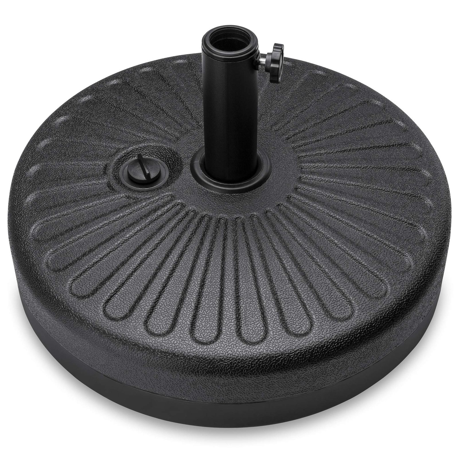 Best Choice Products Plastic Fillable Patio Umbrella Base Stand Pole Holder for Outdoor, Lawn, Garden – Black