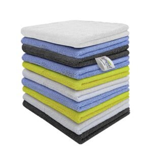 SOFTSPUN Microfiber B Cloth Quality Going Cheap! 10 pcs 30X35 cms 280 GSM Assorted Colour Thick Lint & StreakFree Multipurpose Cloths for Car Bike Cleaning Polishing Washing & Detailing.