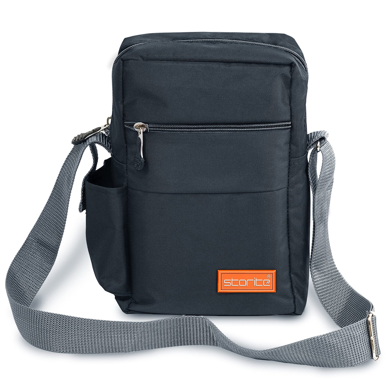 Storite 10 Inch Stylish Padded Mini Sling Crossbody Bag for Men and Women, Small Passport Travel Sling Bag With Water Bottle Pocket