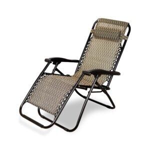 STAR WORK Stainless Steel Zero Gravity Chair, Lawn Chair Recliner Lounge, Portable Camping Folding Beach Chair With Removable Pillow (Roon Diamond)