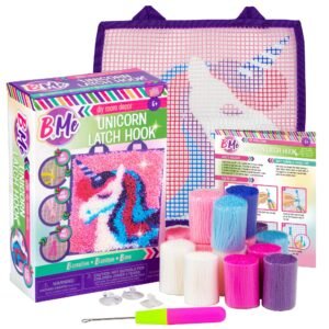 B Me DIY Unicorn Latch Hook Kit for Kids 6+ – Fun Crafting & Wall Art Gift