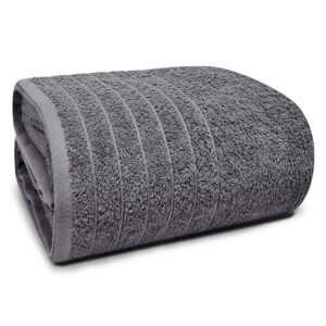 Tens Towels 1 Piece Jumbo Bath Sheet 40 x 80 Inches, Dark Grey