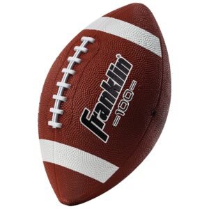 Franklin Sports Grip-Rite 100 Rubber Junior Football – Brown
