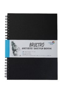 BRUSTRO Artists Wiro Bound Sketch Book| Spiral | A4 Size, 120 Pages, 160 GSM| Ideal for Students and Adults,Home, School, Students, Beginners, Professional Drawing, Sketching, Mandala Art