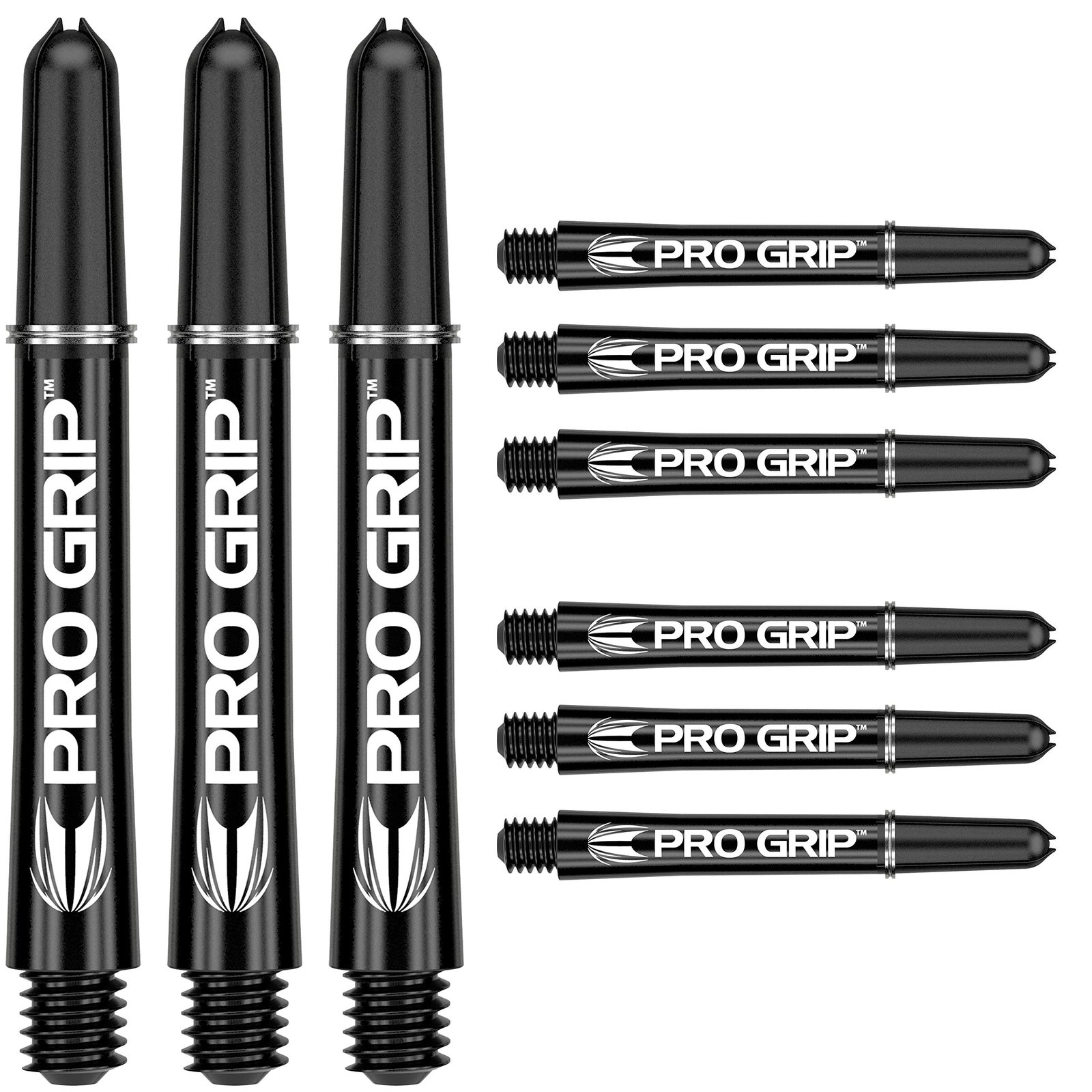 9 x TARGET PRO GRIP BLACK SHORT DARTS STEMS SHAFTS 3 sets