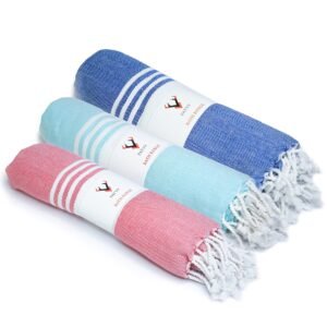 Bath Towels|Light Weight Turkish Style Bath Towels for Men Large Size Cotton|75X150Cm Quick Absorption &Faster Drying Bath Towel for Women|100% Cotton(Pack Of 3, Blue,Pink&Water Green)90 TC