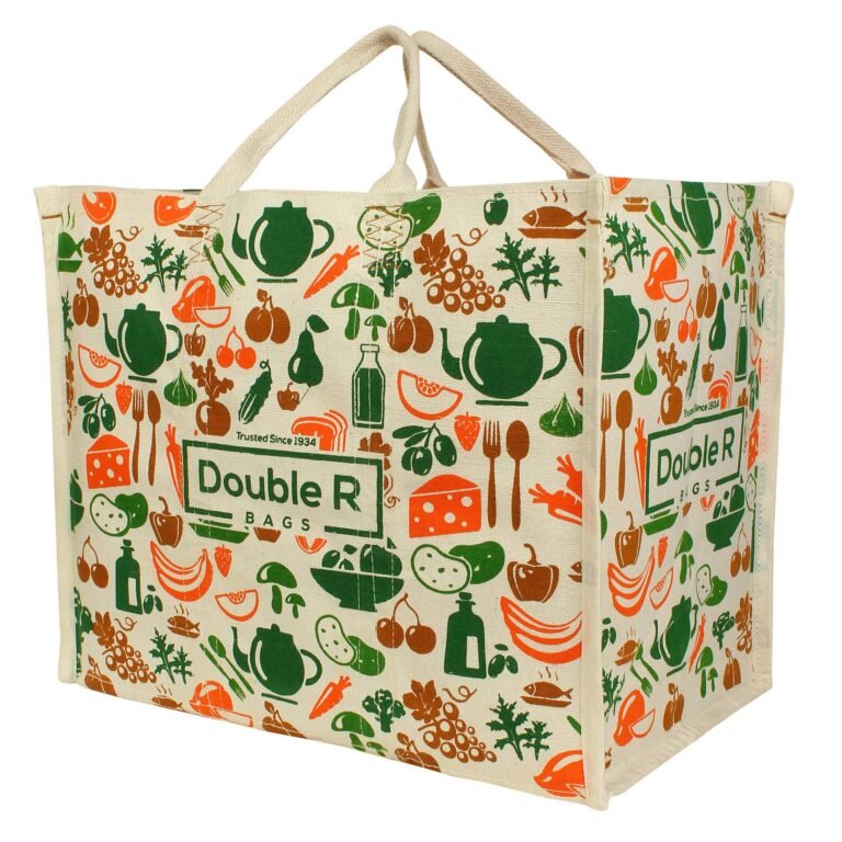 DOUBLE R BAGS Reusable Heavy Duty Waterproof Shopping Bag with Short Handles | Large Grocery, Vegetable & Kitchen Storage Carry Bag | Multipurpose Jhola/Thela | Durable Reusable Tote Bag for Daily Use