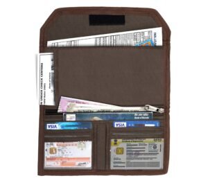 DAHSHA Pack of 1 Two Wheeler/Car Document Holder (Brown-25.5 x 12 cm)