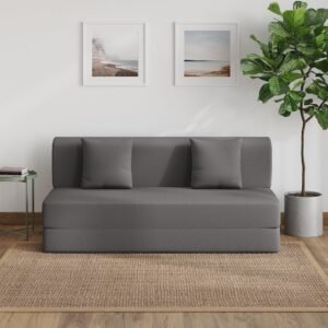 Wakefit Flipper 3 Seater Sofa Cum Bed | Three Seater (6’x5′) Feet |Comfortable Foldable Sofa Bed | Premium Foam | Removable Washable Cover | Space Saving | Lightweight | 2 Cushions |Grey