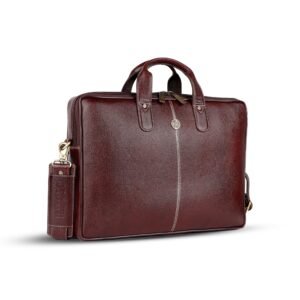 HAMMONDS FLYCATCHER Genuine Leather Office Bag for Men – 15.6 Inch Laptop Bag for Men for Professionals, Business Travelers – Adjustable Straps & Multiple Compartments – 1 Year Warranty – Brown