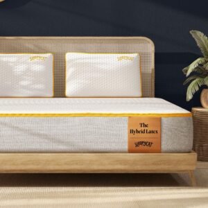 SleepyCat Latex Mattress | 10 Years Warranty | Firm, Orthopedic 8-inch Hybrid Mattress with Pinhole Tech Latex & Memory Foam Layers | 5-Zone Support and Bamboo Cover (King-78x72x8 Inch)