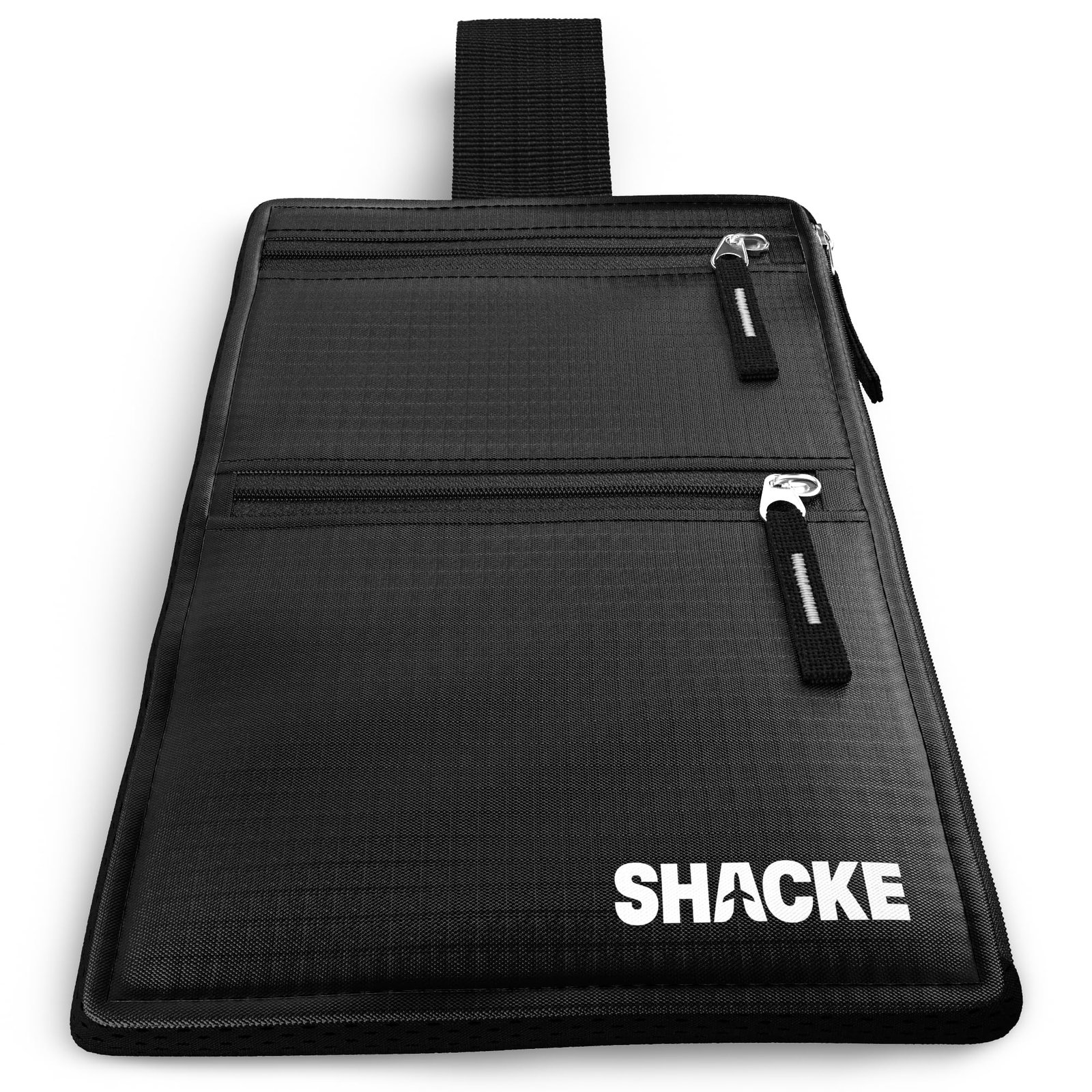 Shacke Hidden Travel Belt Wallet W/ Rfid Blocker (Black with Black Strap)