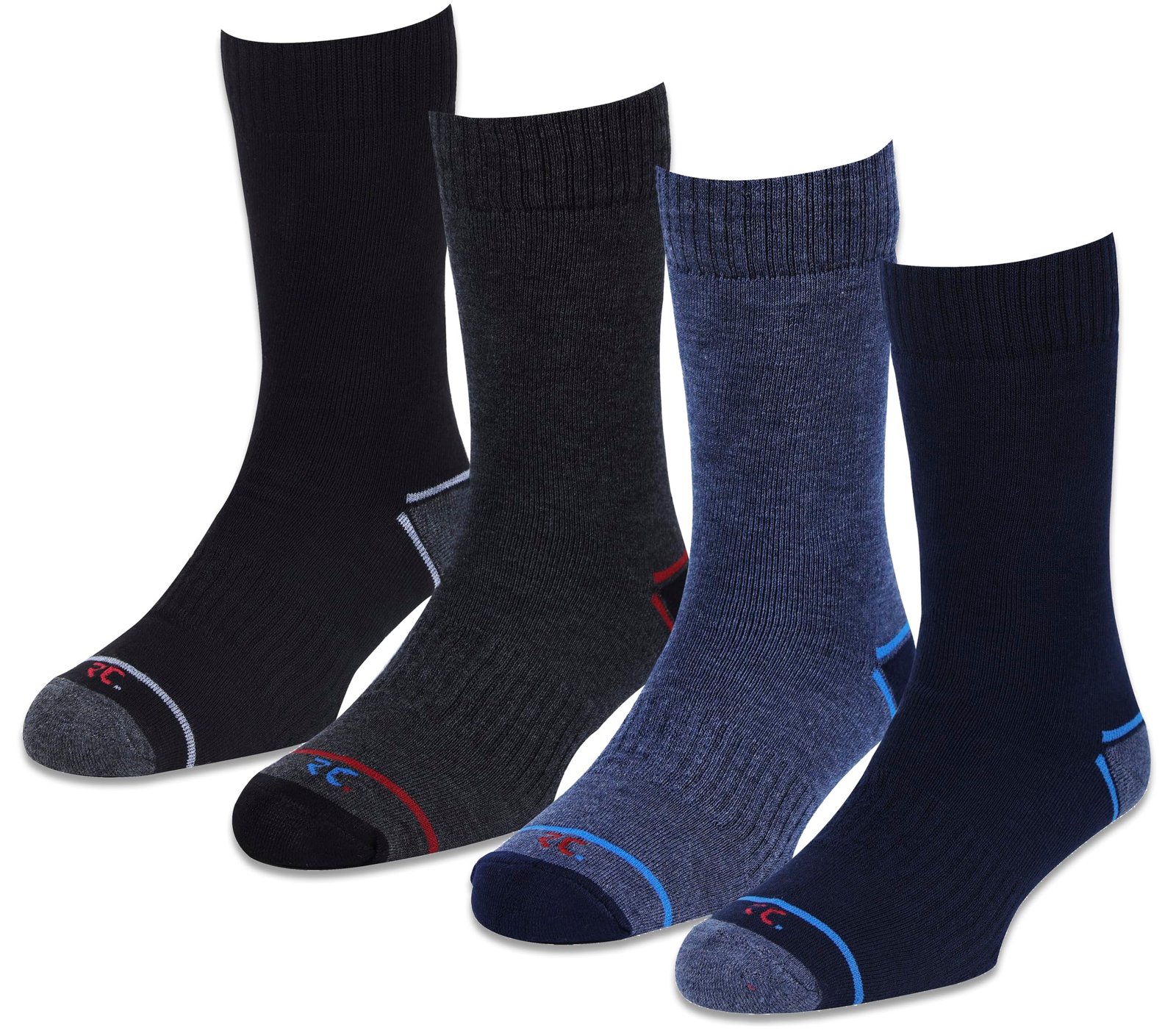 RC. ROYAL CLASS Men’s Thick & Warm Woolen Calf Length Towel Multicolored Socks, Pack of 4, Winter Wear Terry Cushioned Thermal Socks For Men