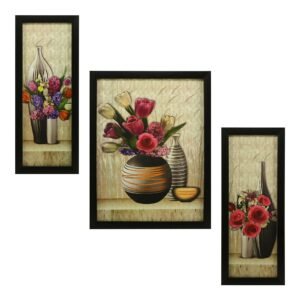 Indianara 3 Pc Set of Floral Paintings (1056)