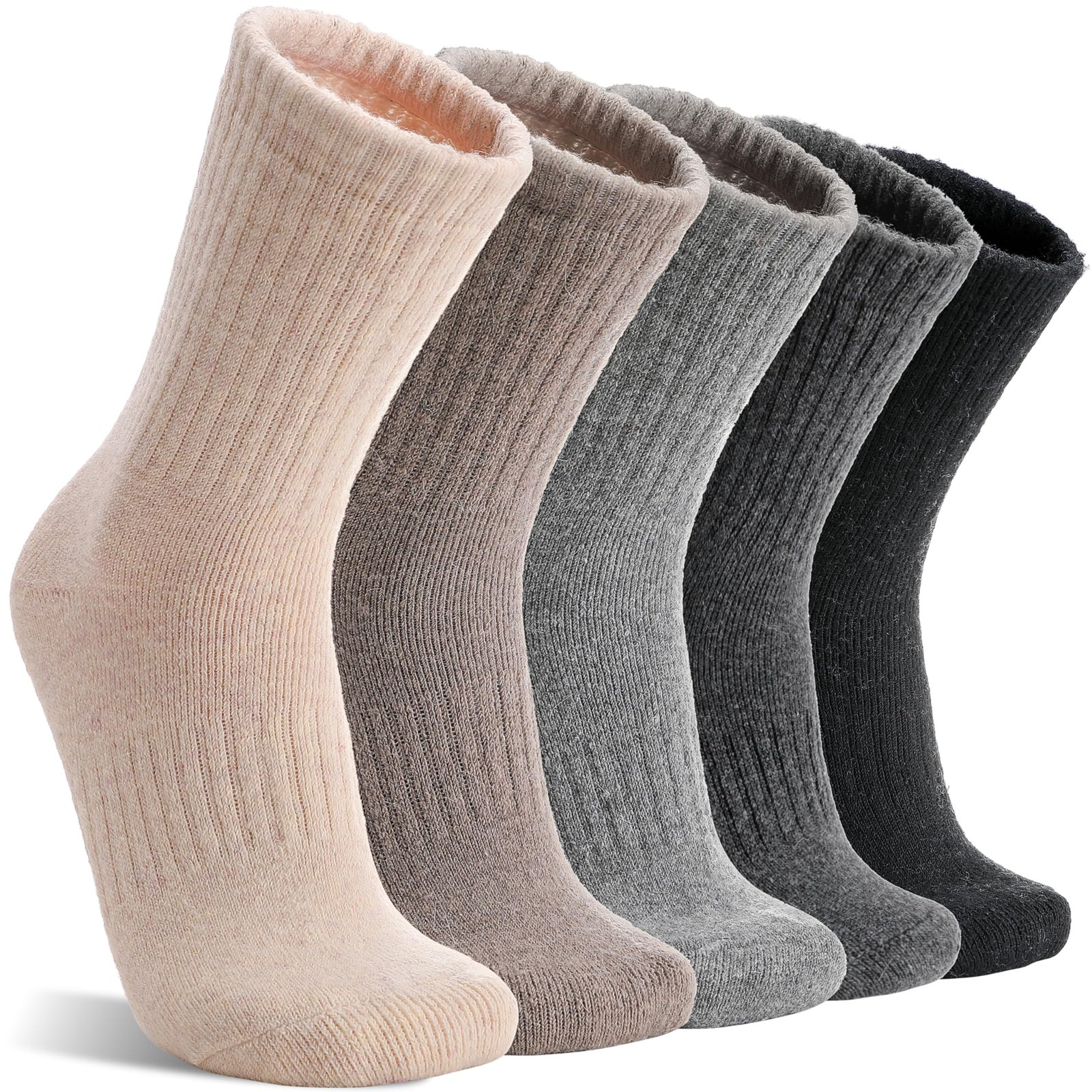 MOGGEI Womens Wool Socks Hiking Warm Winter Thick Thermal Crew Cozy Cabin Ladies Gift Comfy Boot Work Socks