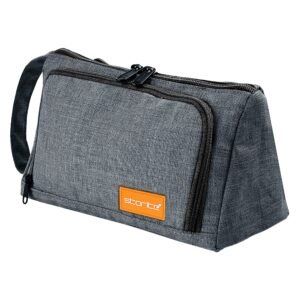 Storite Canvas Large Capacity Pencil Case Bag with Handle – Aesthetic Stationery Organizer Pouch with Zipper for Students, Kids & Adults (Grey)