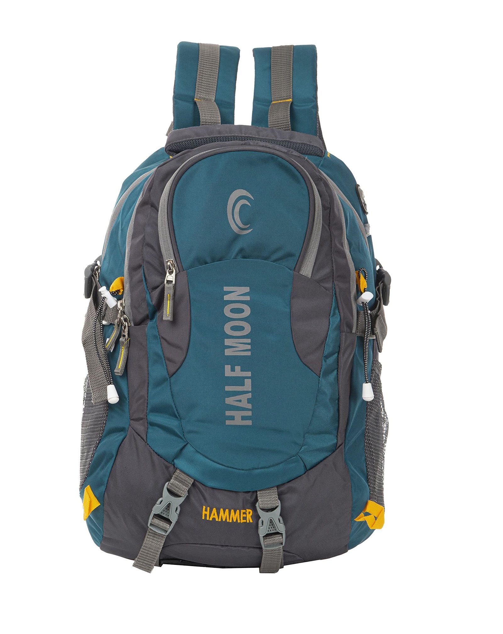 Half Moon 45L Hammer Waterproof Rucksack Bags for Men/Trekking Bags for Man | With 17.3″ Laptop Compartment & Rain cover | For Trekking, Hiking, Travel Backpack for Men & Women (Sky Blue)