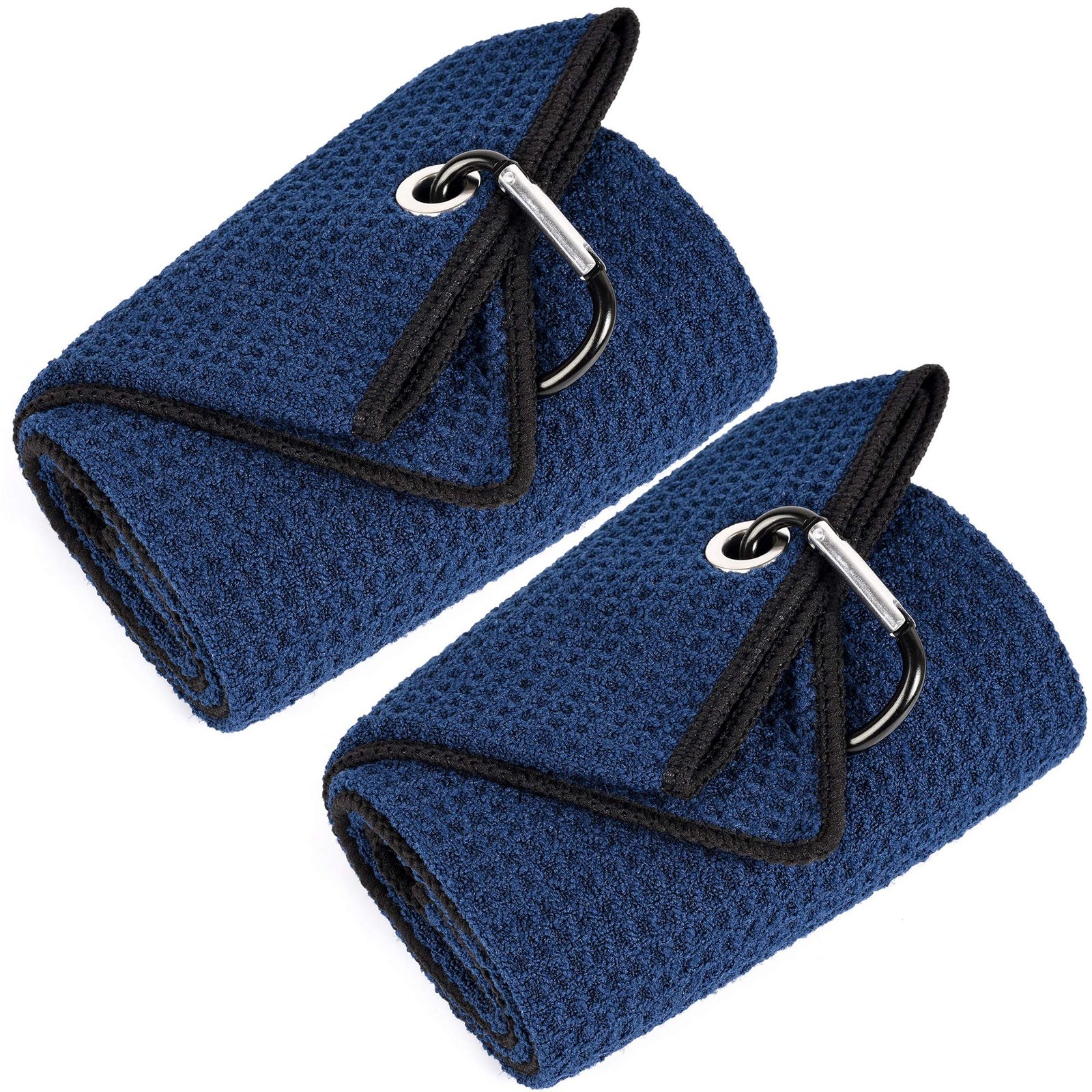 Mile High Life Tri-fold Golf Towel Microfiber Fabric | Waffle Pattern | Heavy Duty Carabiner Clip | 14 Color Options