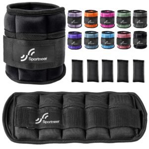 Sportneer Adjustable Ankle Weights, 0.9-4.5kg Ankle Weights Wrist Straps