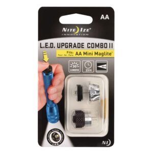 Nite Ize LED Combo Kit Upgrades AA Mini Maglite from Incandescent to LED Technology with on/off Switch