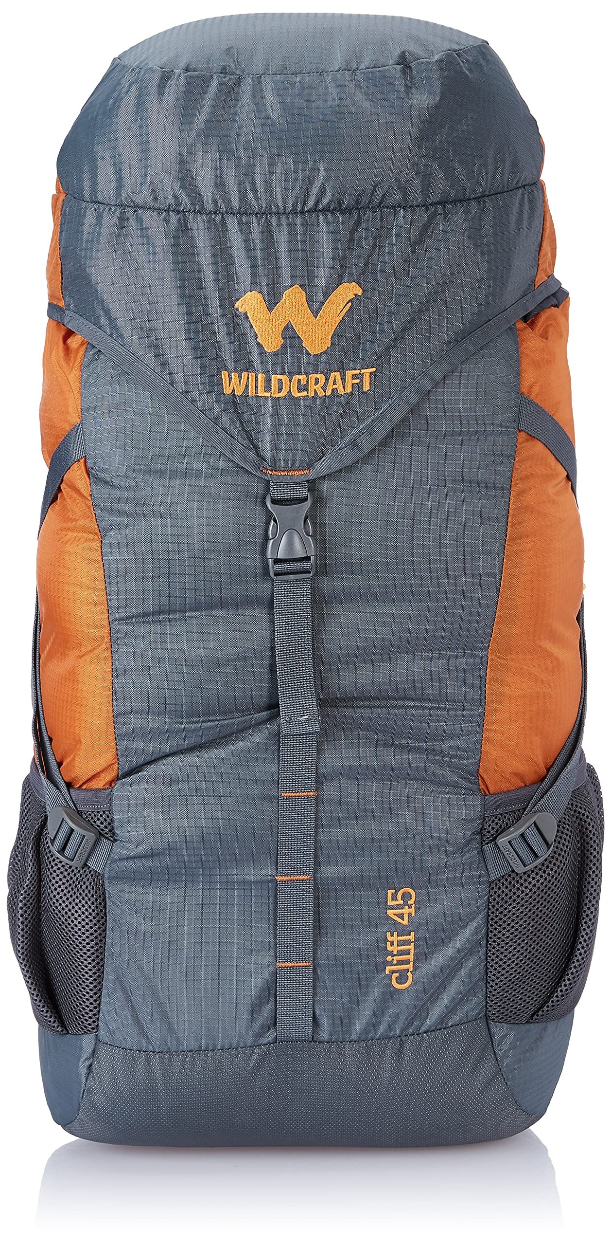 Wildcraft 45 Ltrs Grey and Orange 2 Compartment Rucksack Large