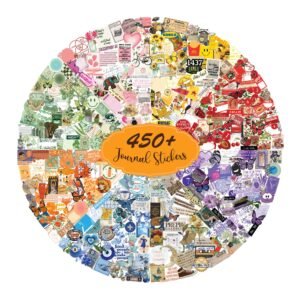 450 PCS Vintage Retro Journal Stickers for Scrapbooking, Bullet Journal, DIY Crafts | 4 Color Theme Aesthetic Sticker Pack | Decorative Stickers for Planner, Diary & Art Projects