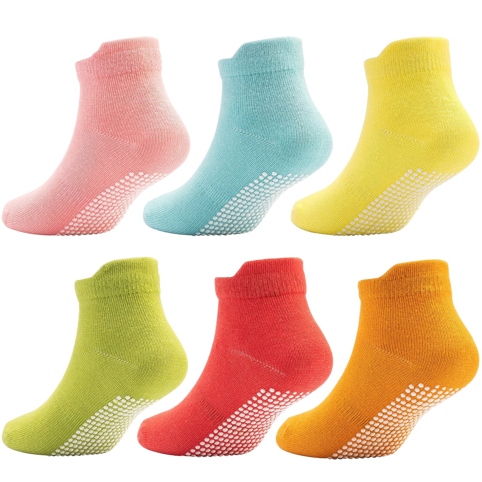 Dicry Non-slip Toddler Socks Baby Boys Girls Grips Socks Anti-skid Ankle Infant Kids 6&12 Pairs