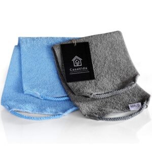 Back Scrubber for Shower – Exfoliating Body Scrubber Back Scrubber Shower Cloth Nylon Japanese Stretchable Exfoliating Washcloth Body Wash Rear Scrub Wash Back Scrub Washcloth 2 Pack