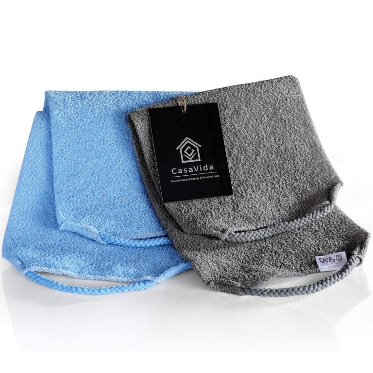 Back Scrubber for Shower – Exfoliating Body Scrubber Back Scrubber Shower Cloth Nylon Japanese Stretchable Exfoliating Washcloth Body Wash Rear Scrub Wash Back Scrub Washcloth 2 Pack