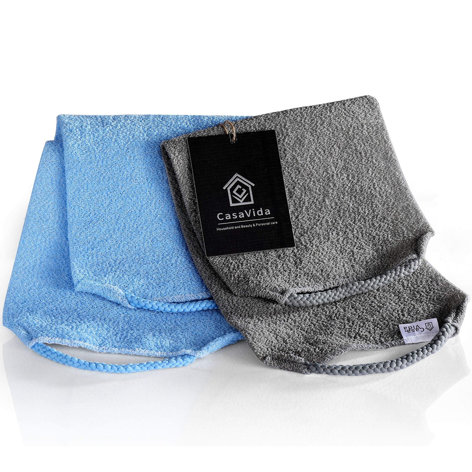 Back Scrubber for Shower – Exfoliating Body Scrubber Back Scrubber Shower Cloth Nylon Japanese Stretchable Exfoliating Washcloth Body Wash Rear Scrub Wash Back Scrub Washcloth 2 Pack