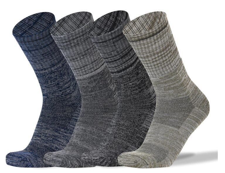 RC. ROYAL CLASS Thick Heavy Duty Thermal Socks For Men Cushioned Towel Warm Winter Woolen Socks, Calf Length Hi-Performance Soft Moisture Wicking Socks, Pack of 4 Pairs, Free Size, Multicolored