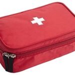 HomeStrap First Aid Kit Bag | Portable & Spacious Emergency Kit Organizer with Mesh Pouch & Elastic Loops | Medicine Storage Box (Medicine NOT Included) | Perfect for Travel, Camping, Home | Red