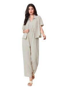 TOPLOT Women’s Jumpsuit Co-ord Set | Soft Breathable Feel | Comfortable Fit with Easy Movement | Stylish One-Piece Outfit Design | Perfect for Casual & Travel (5225)