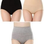 PLUMBURY Women’s Cotton High Waist Full Coverage Panty, Size M-XXL (Pack of 3 Panty)