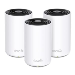 TP-link Deco XE75(3-Pack) 5400Mbps Gigabit Mesh Wi-Fi 6 Wireless Router | Beamforming | MU-MIMO OFDMA | 6 Streams | 1.7 GHz Quad-Core CPU, White