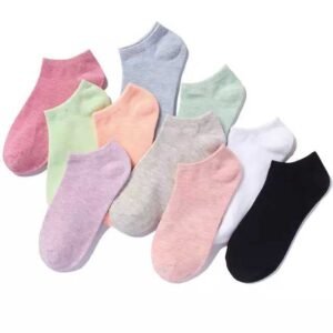 Creature Ankle Length Plain Colourful Socks For Women/Girls-Combo Free Size Pack of 5 Pairs(SCS-WS-07-P-05), Multicolour