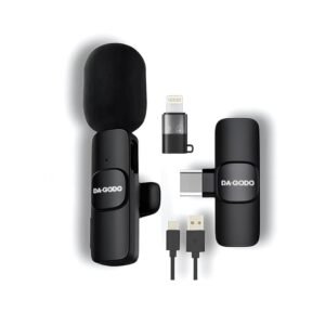 Wireless Microphone 2-in-1 Lavalier K8 Mic with Receiver for iPhone/Android Type-C Plug & Play Clip-On Mini Microphone for YouTube Vlogging, Zoom (K8-Mic)