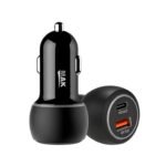 MAK 80W Dual Port Fast Car Charger with Type C and USB Ports, LED Indicator, Metal Body, PD PPS Fast Charging, Compatible with Smartphones, Tablets and Android Devices, Supports Dart, Dash, and Warp