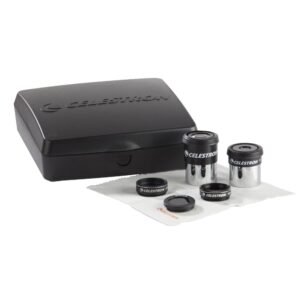 Celestron – Power Seeker Telescope Accessory Kit 94306 – Includes 2 X 1.25 Kellner Eyepieces, 3 Colored Telescope Filters and Cleaning Cloth – Telescope Eyepiece Kit for Beginners