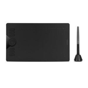 HUION HS610 Drawing Tablet 10×6.25 Inches Graphics Digital Tablet Tilt Function Battery-Free Stylus 8192 Pen Pressure with Touch Ring and 12 Shortcut Keys Support Android Windows MACOS, Black