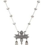 C&G INDIA Fashion Afghani Oxidised Silver Jewellery Stylish Antique Long Necklace Set for Women & Girls
