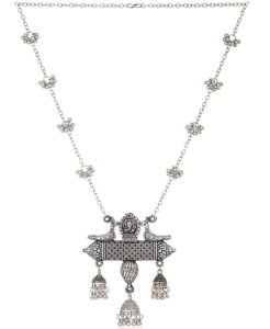 C&G INDIA Fashion Afghani Oxidised Silver Jewellery Stylish Antique Long Necklace Set for Women & Girls